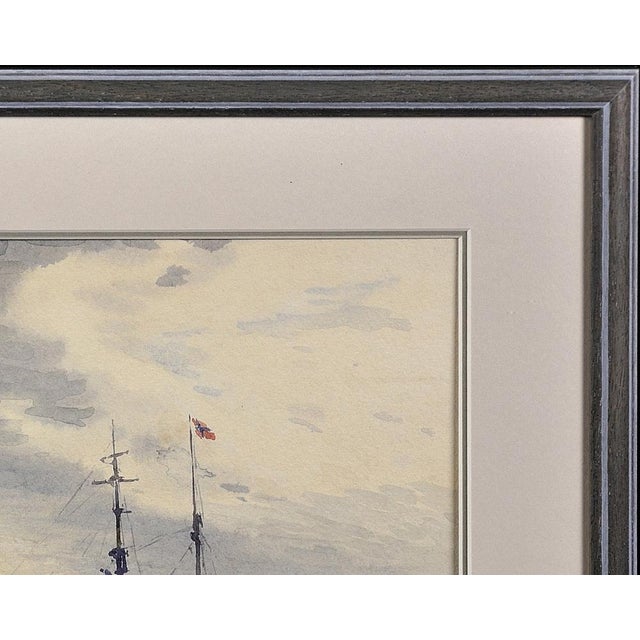 Charles Adderton, Norwegian Barques at Anchor, Lyme Bay, Devon and Dorset, 1890s-1910s, Watercolor For Sale - Image 5 of 18