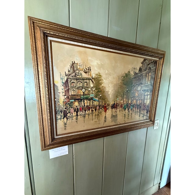 Impressionist 1940s Paris Scene by Antonio Devity - Witn Colorful Highlights and Texture For Sale - Image 3 of 3