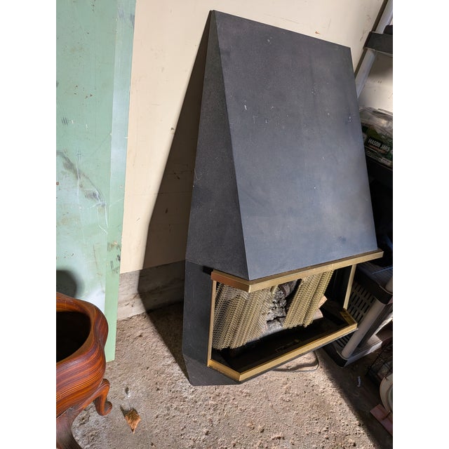 Mid-Century Modern Mid Century Standing Fireplace For Sale - Image 3 of 6