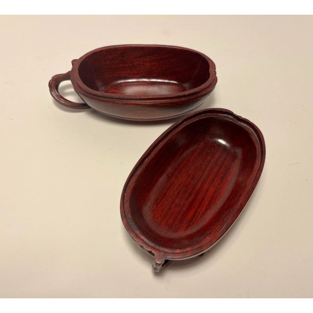 1960s Vintage Solid Red Wood Hand Carved Pumpkin Box For Sale In Los Angeles - Image 6 of 9