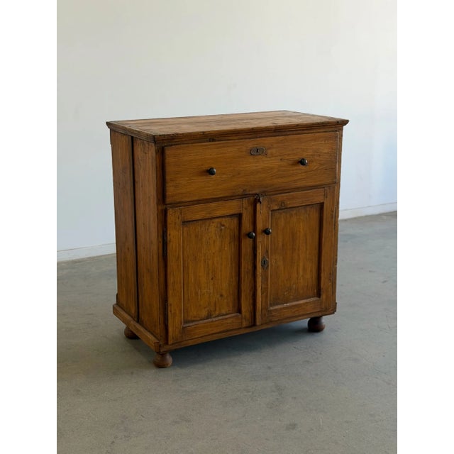 Mid-Century Modern Antique Pine Cupboard Cabinet For Sale - Image 3 of 18