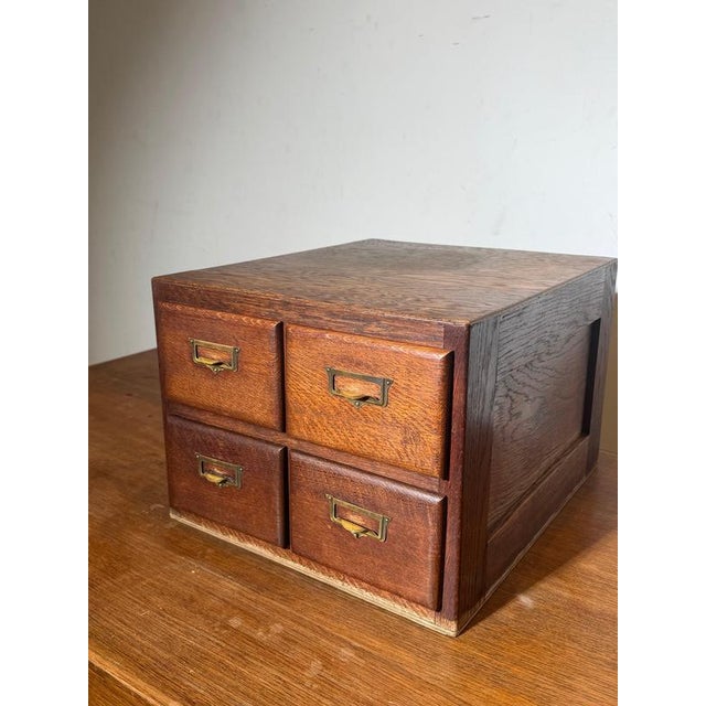Small Desk Filing Cabinet in Oak For Sale - Image 3 of 7