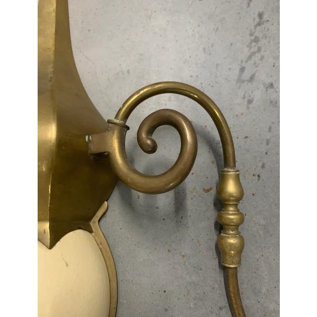 Metal 1970s Chapman Brass & Faux Ostrich Egg Sconces - a Pair For Sale - Image 7 of 10