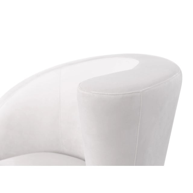 Pasargad Home Vicenza Cortina White Crescent Swivel Chair For Sale In New York - Image 6 of 9