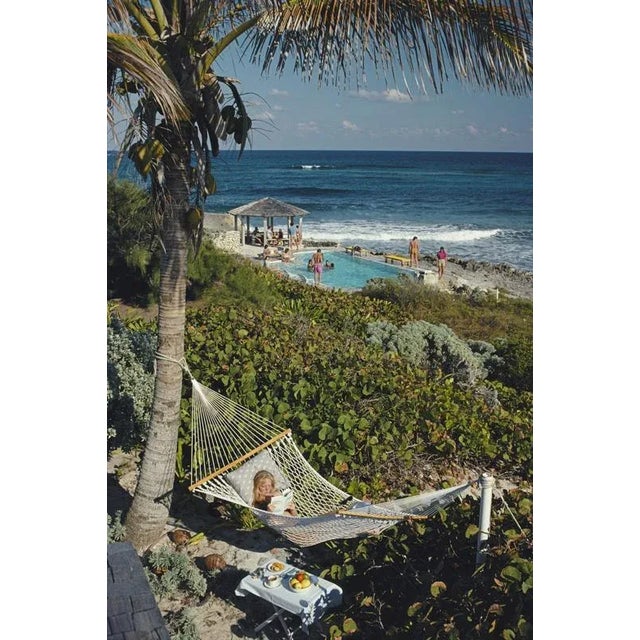 Abaco Holiday 1986 College student Jan Woods relaxes in a hammock at the Abaco Inn on Elbow Cay, one of the Abaco Islands...