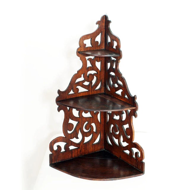 19th Century Solid Walnut Corner Shelf For Sale - Image 4 of 4