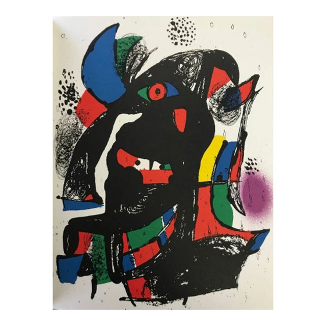 1981 Joan Miro Original Lithograph V4-2 Mourlot For Sale