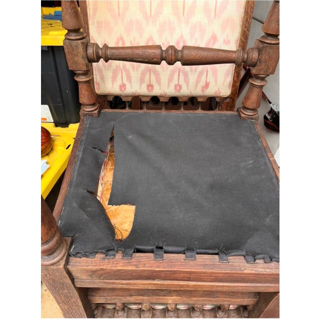 Early 20th Century Jacobean Renaissance Revival Carved Oak Dining Chairs With Figural Finials – Set of 6 For Sale - Image 12 of 12