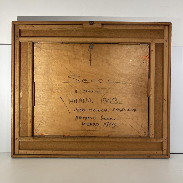 Antonio Secci, Brutalist Abstract Composition, Mixed Media on Panel, 1969 For Sale - Image 9 of 10