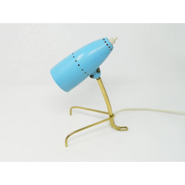 Rupert Nikoll Mid-Century Light Blue Wall or Table Lamp by Rupert Nikoll, Vienna, 1950s For Sale - Image 4 of 10