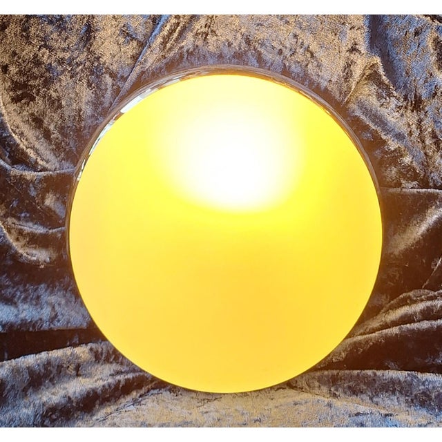 1970s Vintage Wall or Ceiling Lamp with Chrome-Plated Metal Cover and Opaque White Glass Shade from Bankamp, 1970s For Sale - Image 5 of 8