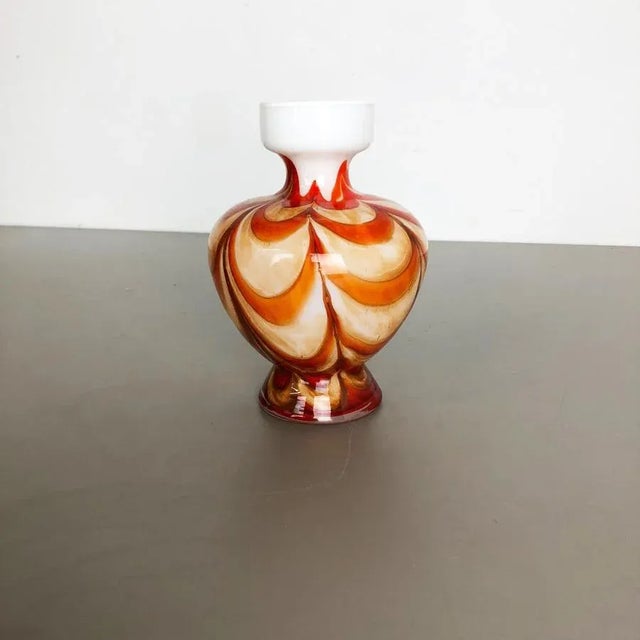 Large Vintage Italian Pop Art Multicolor Opaline Vase, 1970s For Sale - Image 3 of 18