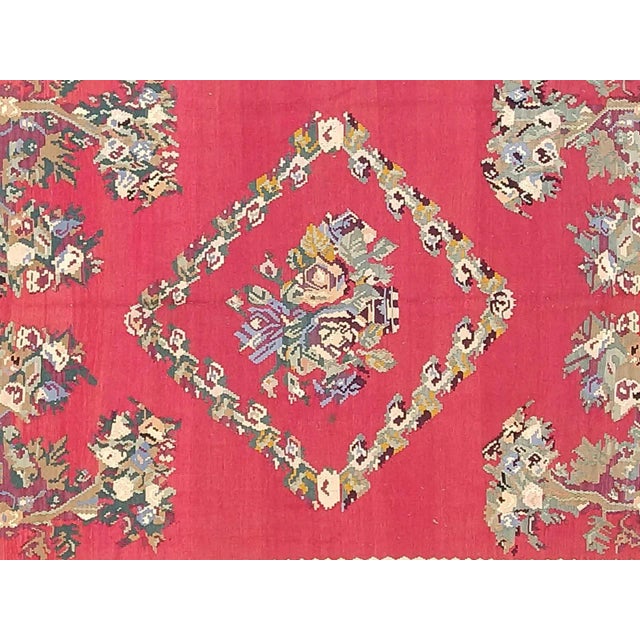 Wool , genuine hand made antique Russian Besarabian Kilim-