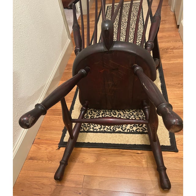 Antique Ladies Armed Windsor Fiddle Back Chair, Mahogany. For Sale - Image 9 of 12