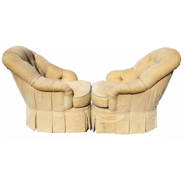 Set of 4 Club Chairs English Oversized by Century Furniture For Sale - Image 11 of 12