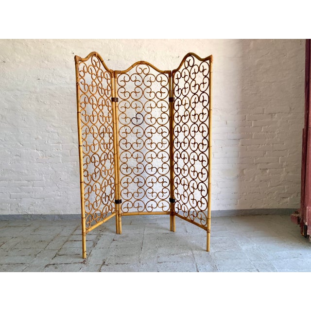 Vintage Italian Wicker Screen, 1960s For Sale - Image 4 of 13