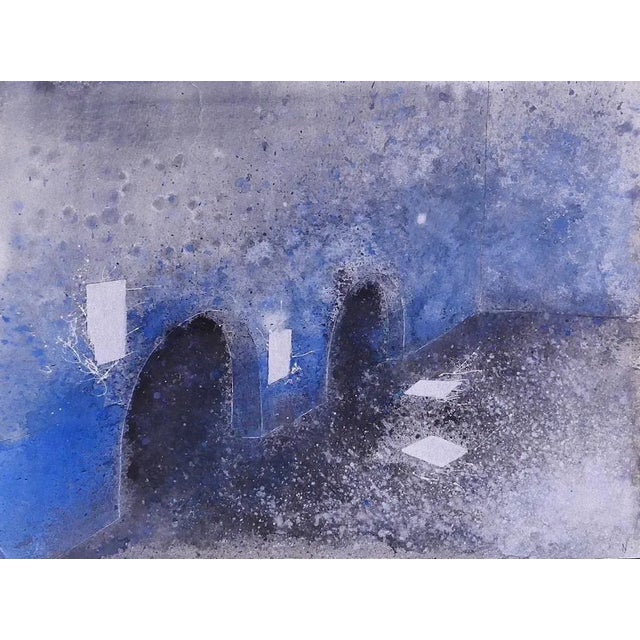 Roman Subterranean is an original modern drawing in mixed media ink pencil and pastels on cardboard by an anonymous artist...