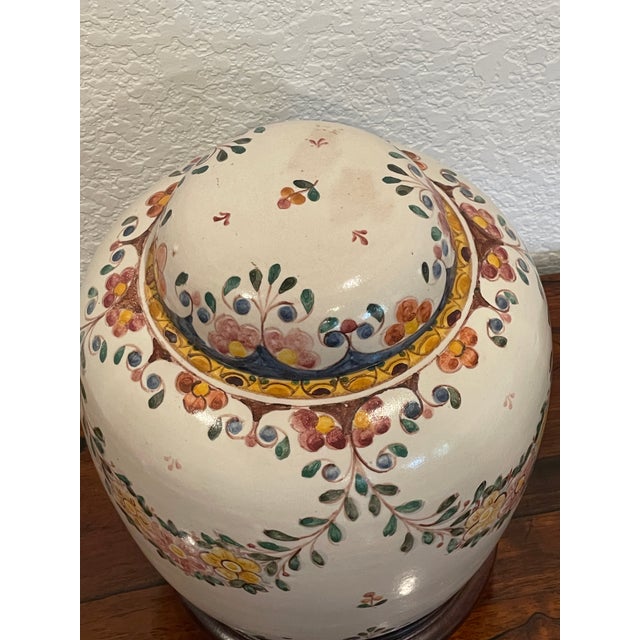 Vintage Handmade Sant'Anna Portuguese Lidded Jar With Companion Vase For Sale - Image 10 of 10