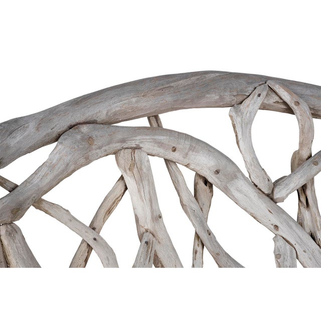 Late 20th Century Outdoor Bench With Woven Teak Limbs For Sale In Dallas - Image 6 of 7