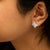 Early 21st Century .925 Sterling Silver Diamond Accented 4-Stone Four Pointed Star Shaped Halo-Style Stud Earrings (H-I Color, I2-I3 Clarity) For Sale - Image 5 of 6