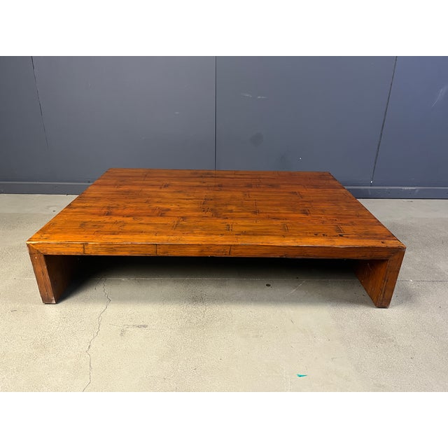 Brown Large Coffee Table in Bamboo attributed to Axel Vervoordt, 1980s For Sale - Image 8 of 13