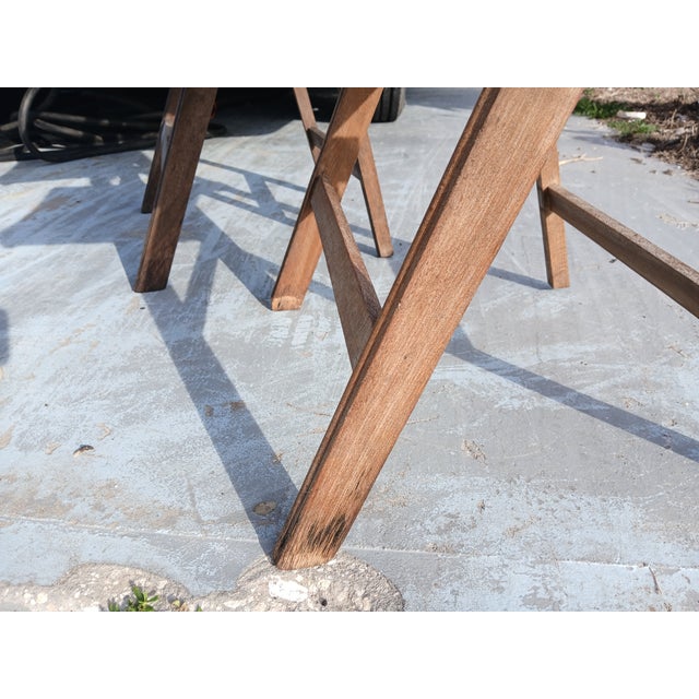 1940s Teak Danish Style Folding Slatted Chairs - Set of 2 For Sale - Image 9 of 12