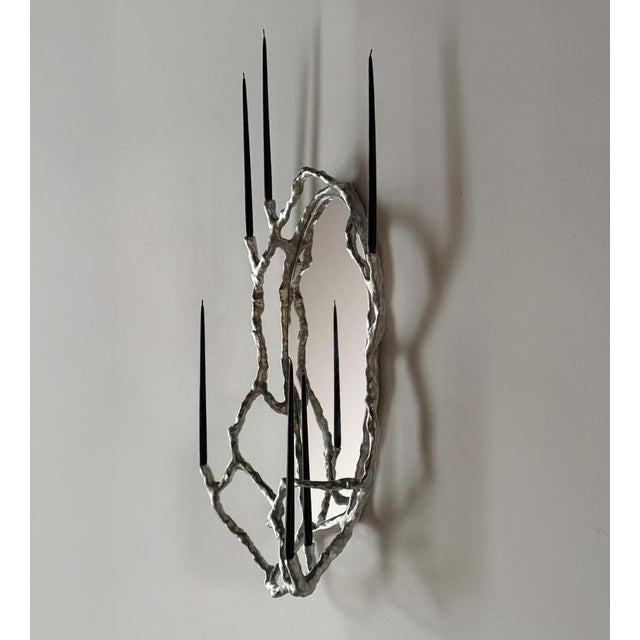 Route Mirror 01.01 in Cast Aluminium and Mirror Glass by Sofia Karnukaeva For Sale - Image 4 of 9