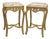 1970 French Louis XVI Gold Beech Pink Marble Tables - Pair For Sale