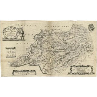 Antique Map of Zevenwouden in Friesland by Schotanus, 1664 For Sale