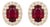 Vintage Oval Garnet Stud Earrings | Gemstone Halo 925 Silver Gold Plated Studs | January Birthstone Everyday Studs - A Pair For Sale