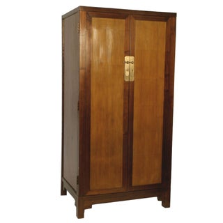 Elm and Split Bamboo Cabinet For Sale