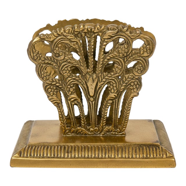 Elegant Brass Letter Holder – Anna Griffin X Two's Company – Ornate Vintage-Inspired Desk Accessory For Sale