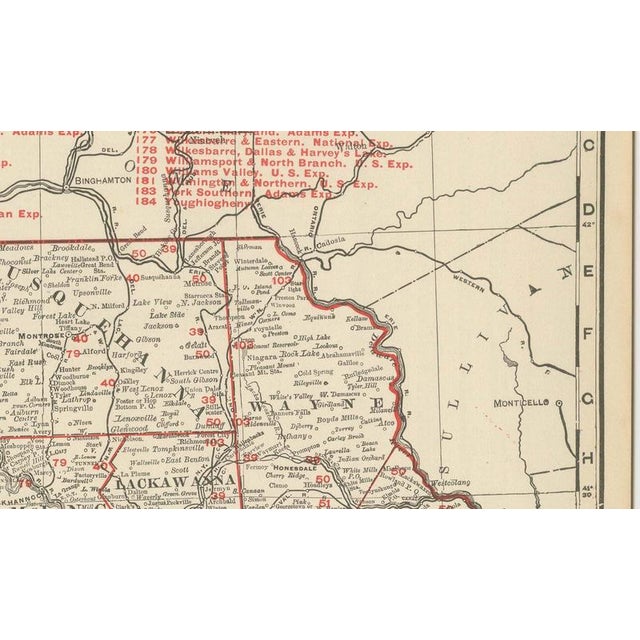 Antique Map of Pennsylvania The Keystone State by Ran McNally, 1899 For Sale - Image 4 of 11