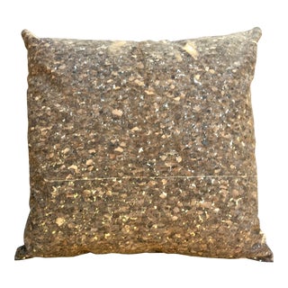 Vintage Cork and Lamé Pillow For Sale