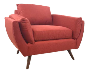 Drexel Heritage Red Basket Weave Select Modern Club Chair