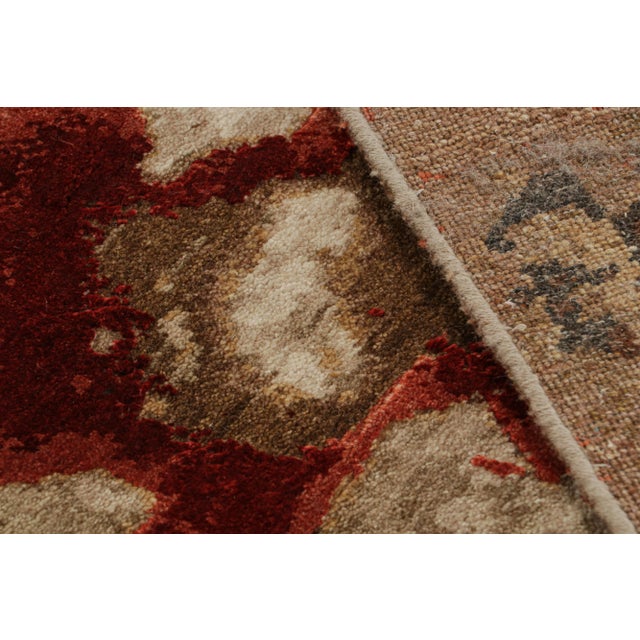 Brown Rug & Kilim’s Contemporary Impressionist Rug in Brown With Red Floral Patterns For Sale - Image 8 of 8