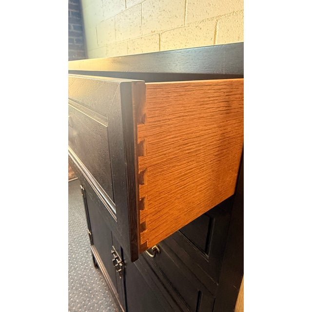 1970s Michael Taylor for Baker Modular Gentleman’s Chest / Cabinet in Dark Walnut With Brass Hardware For Sale - Image 9 of 13