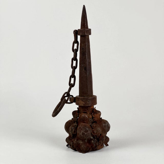 1900 - 1909 Early 1900s Heavy Metal Spear Like Architectural Salvage Sculpture For Sale - Image 5 of 11