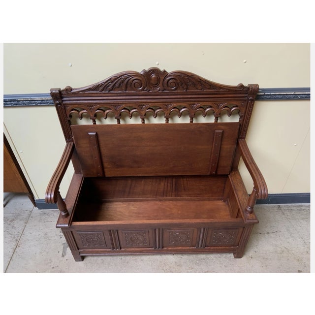 Antique Art Nouveau Chest Bench, 1900s For Sale - Image 6 of 10