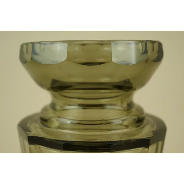 20th Century Art Nouveau Crystal Vase with 800 Silver Base attributed to the Val Saint Lambert Manufacture, Belgium, 1940s For Sale - Image 17 of 18