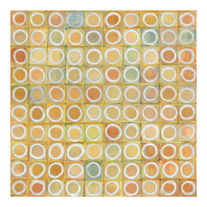 100 Circles - Contemporary Golden Abstract Geometric Painting Original Artwork by Brandon Neher