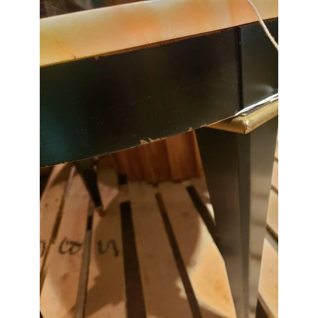 Black 1950s Round Marble-Top Low Table by Baker For Sale - Image 8 of 10