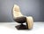Set of Vintage Leather Swivel Chair and Ottoman, 1970s For Sale - Image 9 of 12