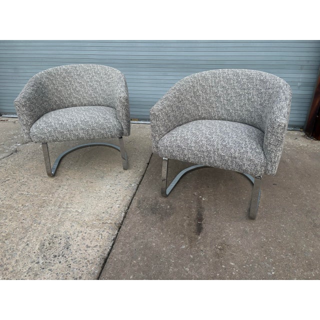 1970s 1970s Pace Cantilever Barrel Lounge Chairs For Sale - Image 5 of 12