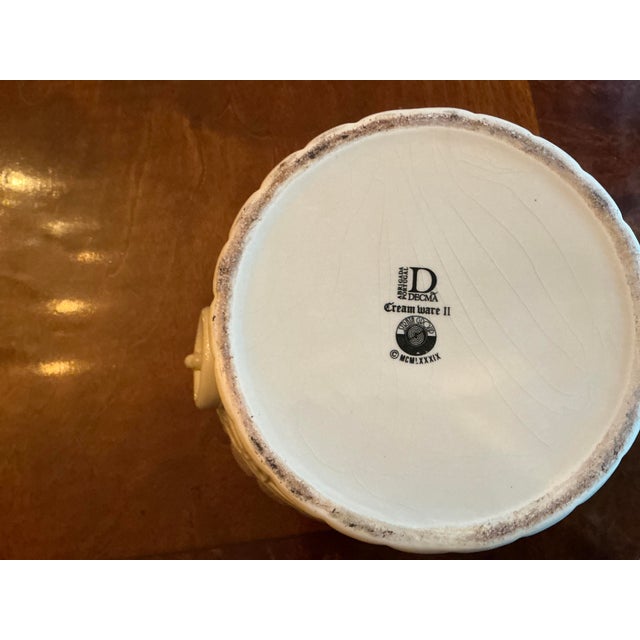 Ceramic Vintage Creamware Cachepot Pot/Planter For Sale - Image 7 of 9