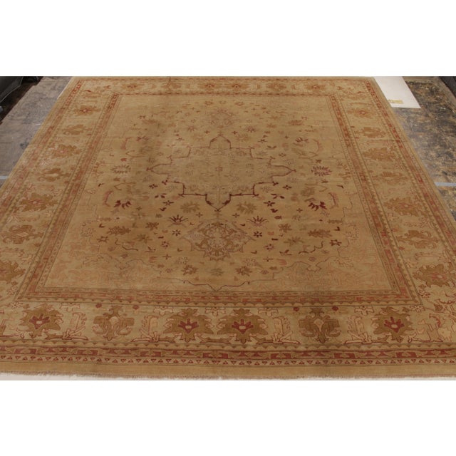 Mid-Century Modern Classic Oushak Style Rug in Gold & Maroon Floral Pattern by Rug & Kilim For Sale - Image 3 of 8