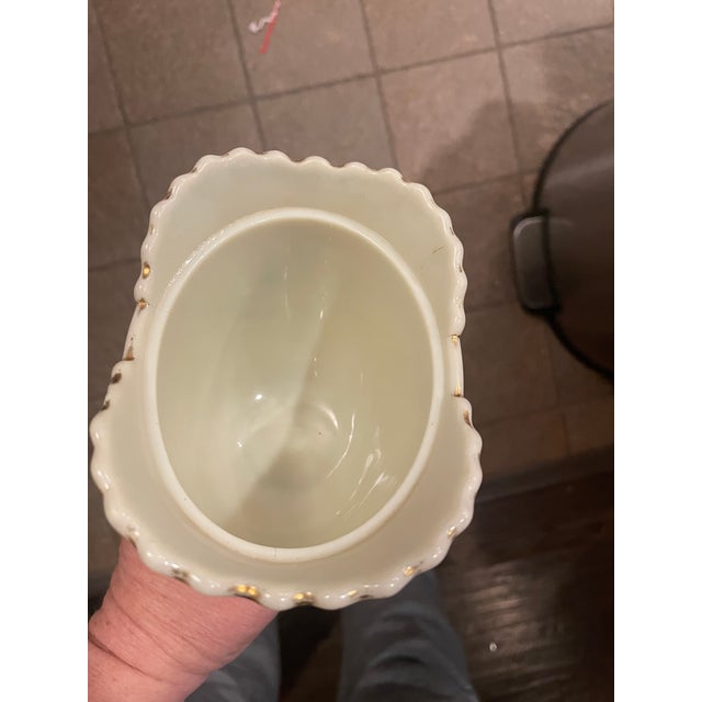 1900 Rare Northwood Argonaut Shell Custard Glass Covered Sugar Bowl Gilt Accents For Sale - Image 10 of 15