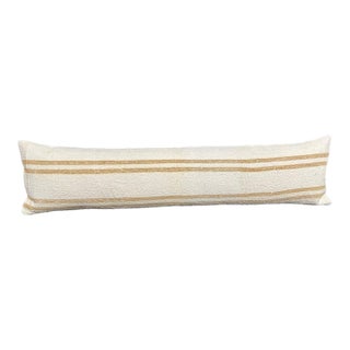 Turkish Hemp Pillow Cushion Natural Beige Brown Cushion Cover 12"x46" For Sale