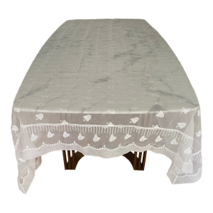 Vintage Rosebud Chiffon Tablecloth