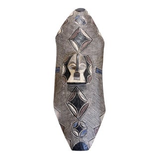 Large Vintage African Bamileke Tribe Shield Cameroon 43" H For Sale